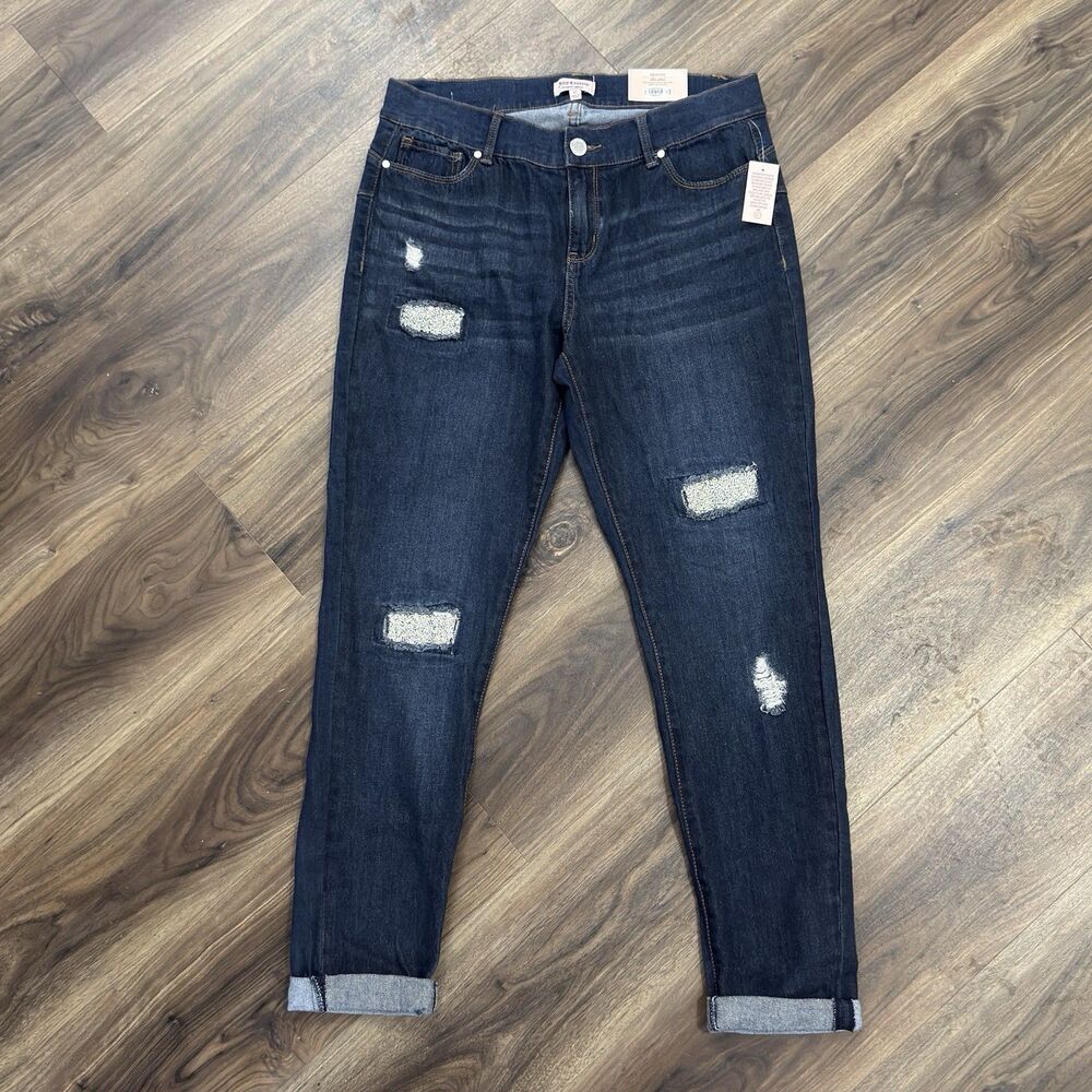 NWT Womens Juicy Couture Jeans Sz 12 Skinny Mid Rise Dark Wash Flaunt It
